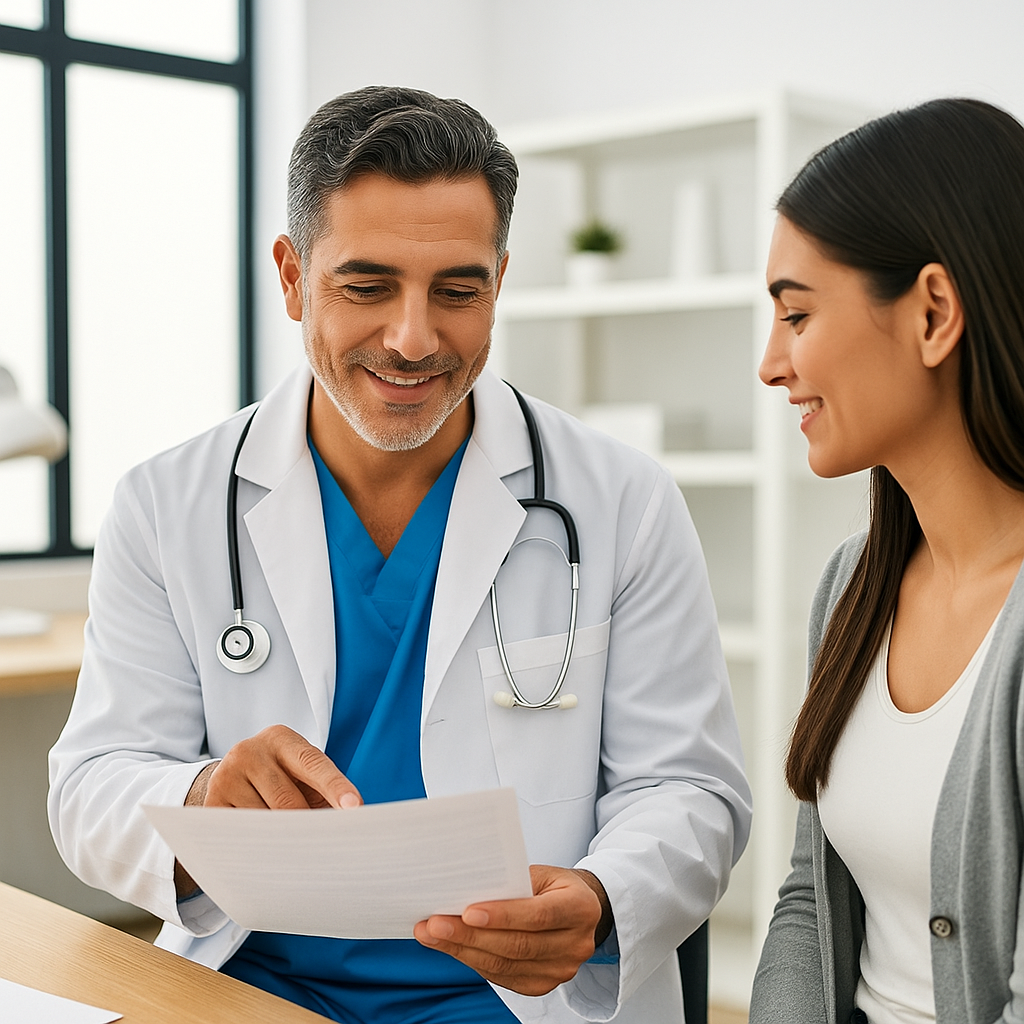 Doctor greeting patient